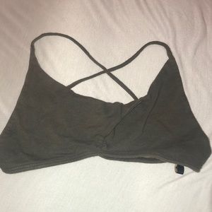 army green strappy bralette